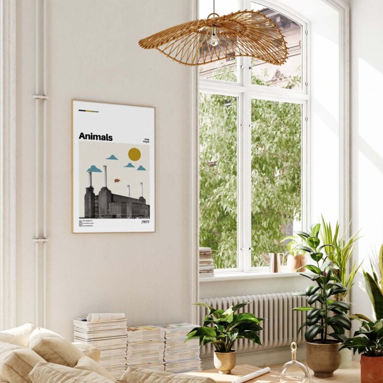 Animals 1977 Minimalism Pink Floyd Poster