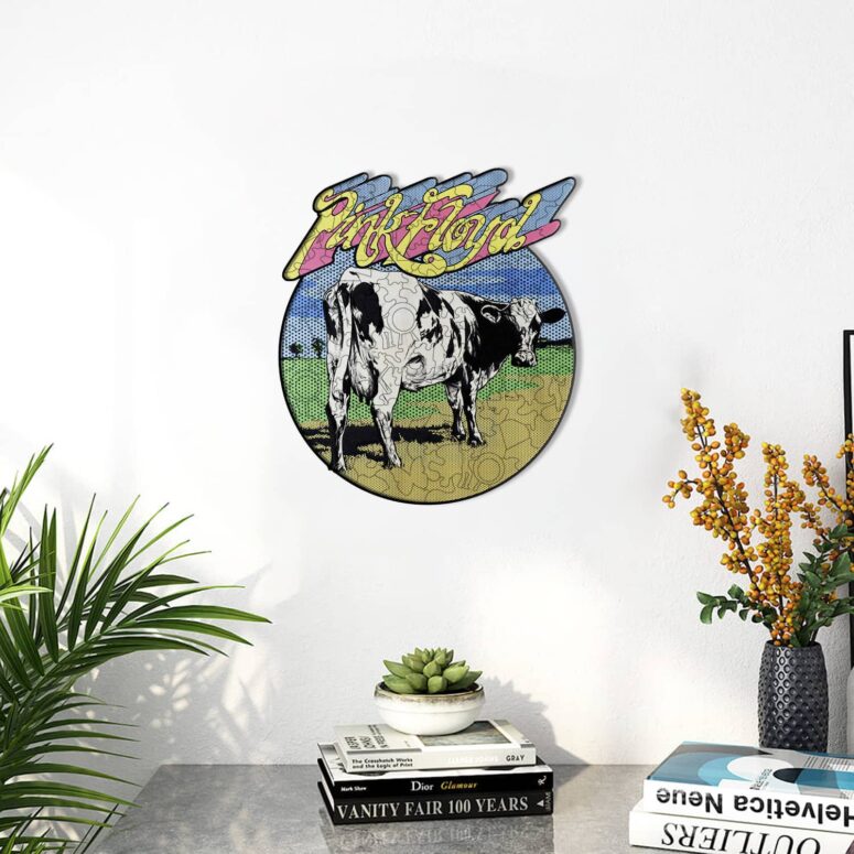 Atom Heart Mother - Cow Pink Floyd Wooden Album Icon Jigsaw Puzzle