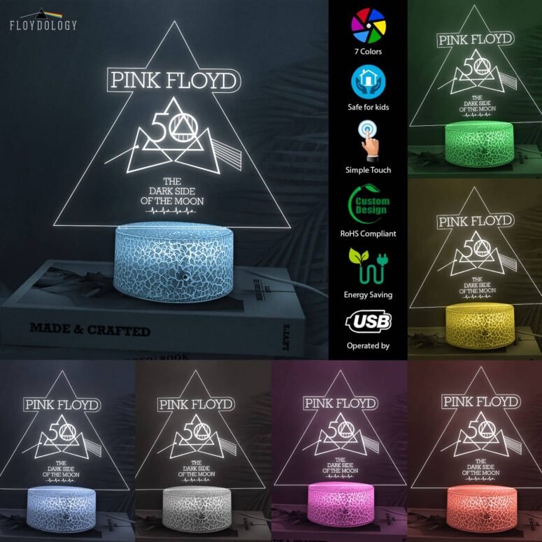 Dark Side Of The Moon 50th Pink Floyd Pink Floyd Night Lamp