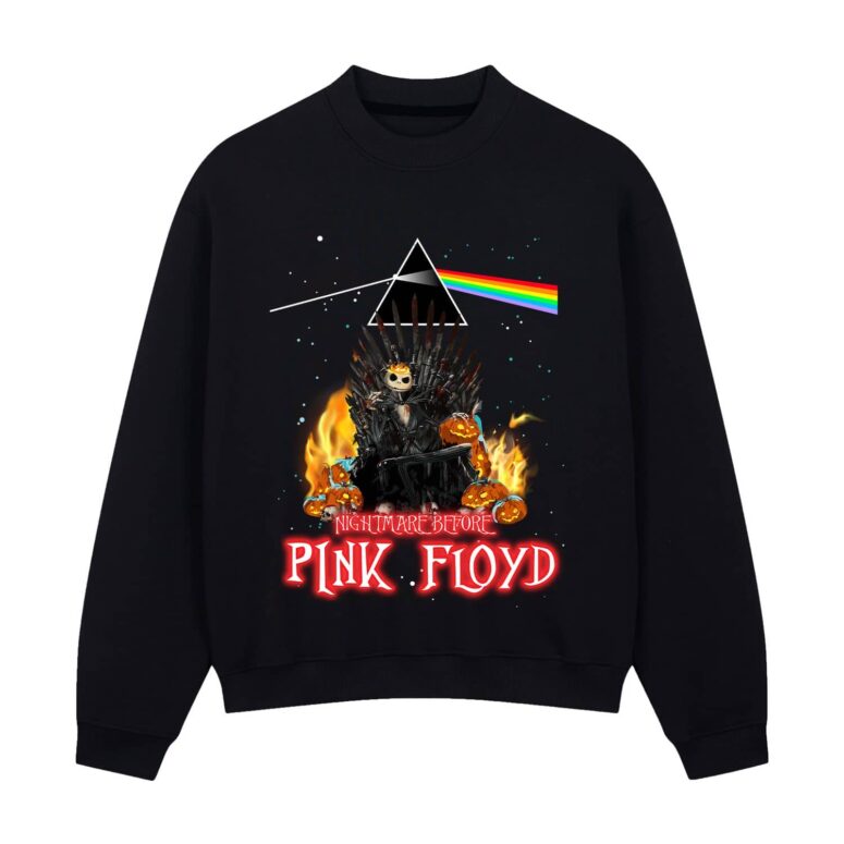 Jack Skellington Iron Throne Nightmare Before Pink Floyd Halloween Shirt