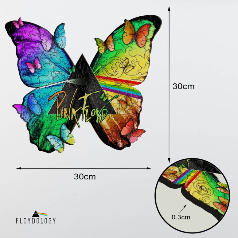 Nick Mason Butterfly - Pink Floyd Wooden Album Icon Puzzle