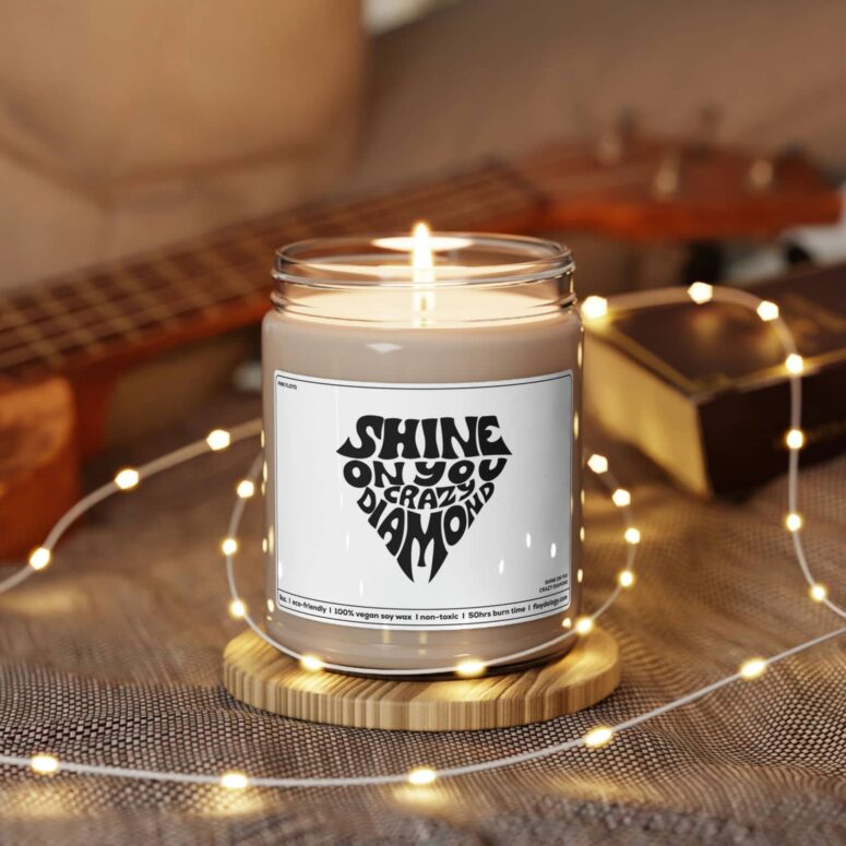 Shine On You Crazy Diamond - Pink Floyd Candle Shine On You Crazy Diamond - Pink Floyd Candle
