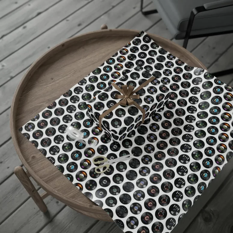 Vinyl Record Collage - Pink Floyd Wrapping Paper Vinyl Record Collage - Pink Floyd Wrapping Paper