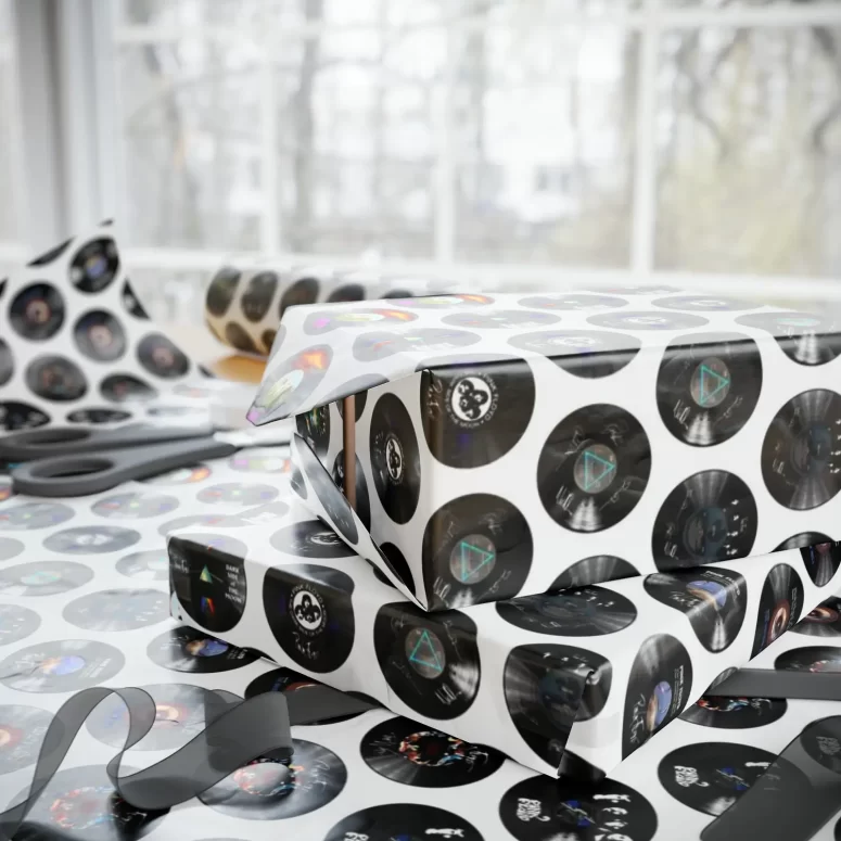 Vinyl Record Collage - Pink Floyd Wrapping Paper