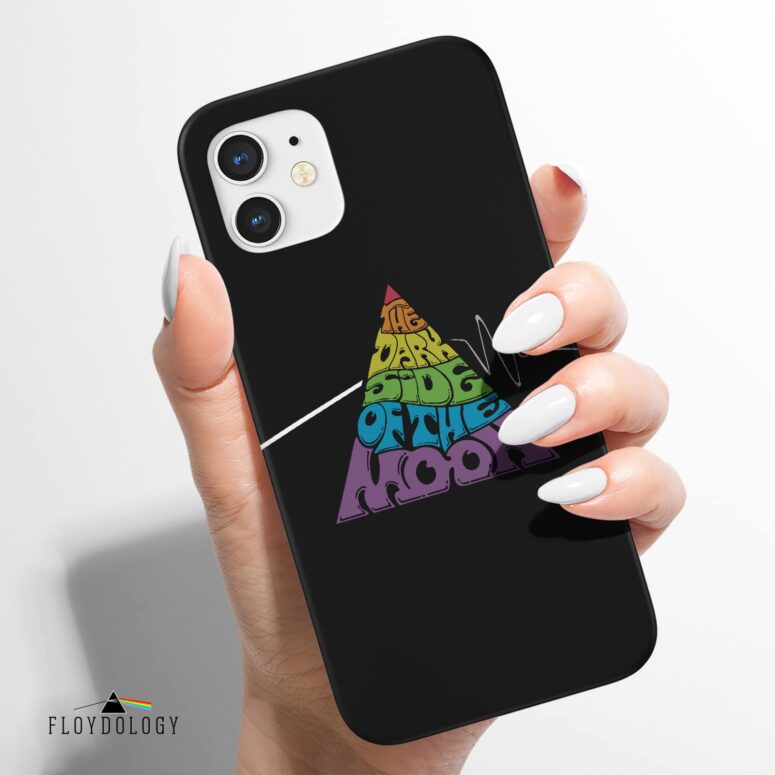 Dark Side Pyramid Typography - Pink Floyd Phone Case Dark Side Pyramid Typography - Pink Floyd Phone Case