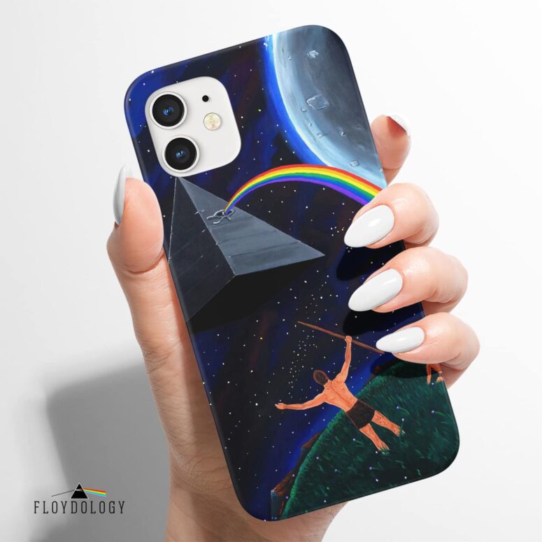 The Dark Side of the Moon Flying Pyramid Painting - Pink Floyd Phone Case