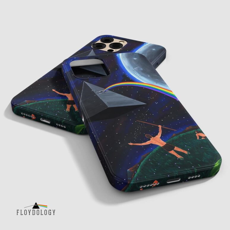The Dark Side of the Moon Flying Pyramid Painting - Pink Floyd Phone Case