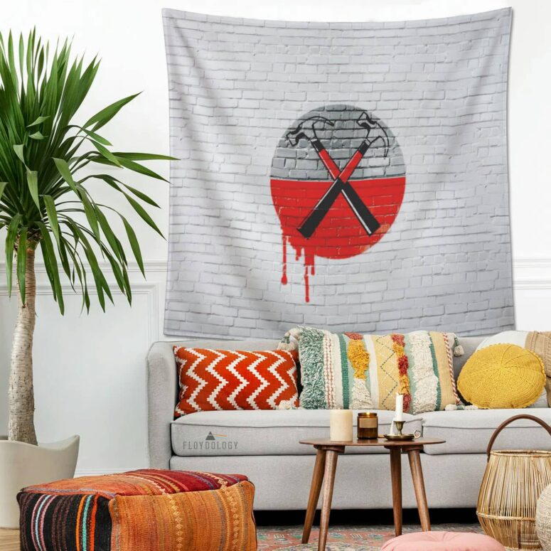 The Wall Hammers Bleeding Pink Floyd Tapestry The Wall Hammers Bleeding Pink Floyd Tapestry