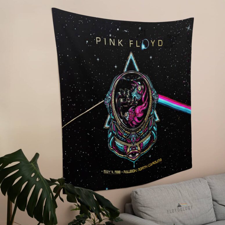 Pink Floyd May 4th 1988 Raleigh North Carolina Sparkle Foil Variant Tapestry