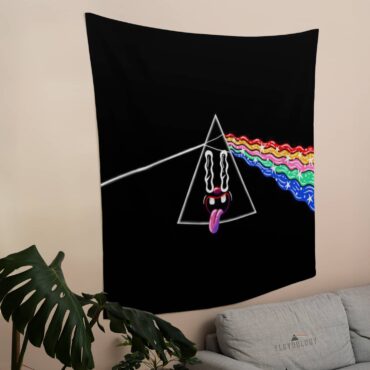 The Dark Side Of The Moon Retro PopArt Illustration Pink Floyd Tapestry