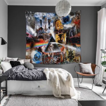 Pink Floyd Album Cover Collage DSOTM Pulse The Wall Tapestry
