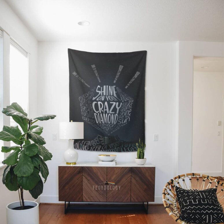 Caligrama Shine On You Crazy Diamond Pink Floyd Tapestry Caligrama Shine On You Crazy Diamond Pink Floyd Tapestry