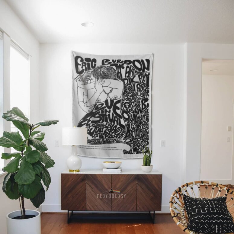 Eric Burdon The Animals 1967 Typography Pink Floyd Tapestry Eric Burdon The Animals 1967 Typography Pink Floyd Tapestry
