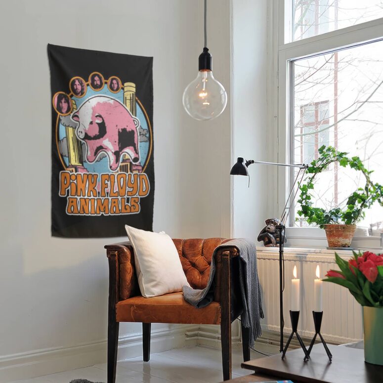 Pink Floyd Animals Pig Can Fly Album Cover Drawing Art Tapestry