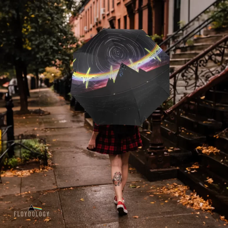 The Dark Side Of The Moon Pyramid Night Sky - Pink Floyd Umbrella