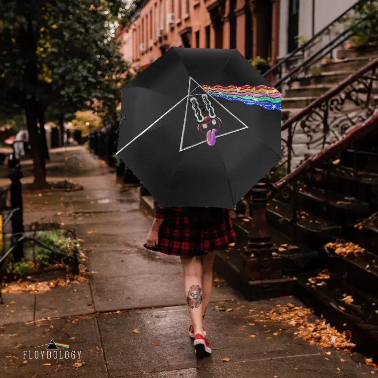 The Dark Side Of The Moon Retro PopArt Illustration - Pink Floyd Umbrella