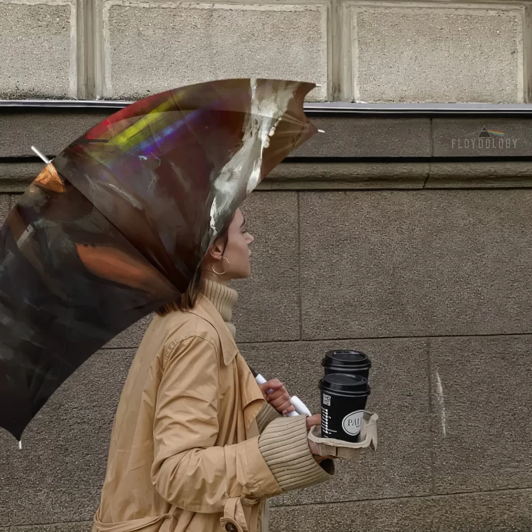 The Dark Side Of The Moon Lady Illustration - Pink Floyd Umbrella
