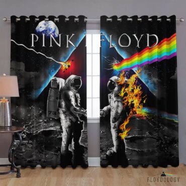 Wish You Were Here DSOTM Astronaut Handshake - Pink Floyd Window Curtains Wish You Were Here DSOTM Astronaut Handshake - Pink Floyd Window Curtains