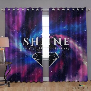 Shine On You Crazy Diamond Art - Pink Floyd Window Curtains