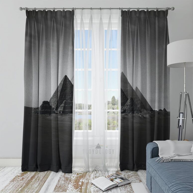 Dark Side Of The Moon Anniversary Pyramids 1973 - Pink Floyd Window Curtains Dark Side Of The Moon Anniversary Pyramids 1973 - Pink Floyd Window Curtains
