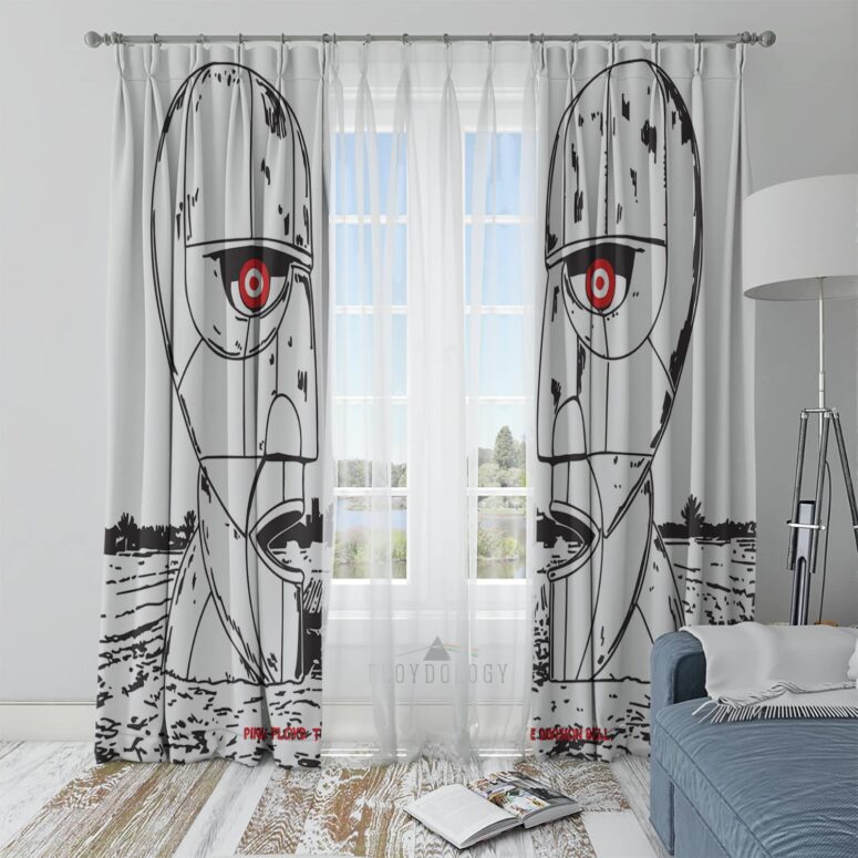 Division Bell Digital Drawing Art - Pink Floyd Window Curtains