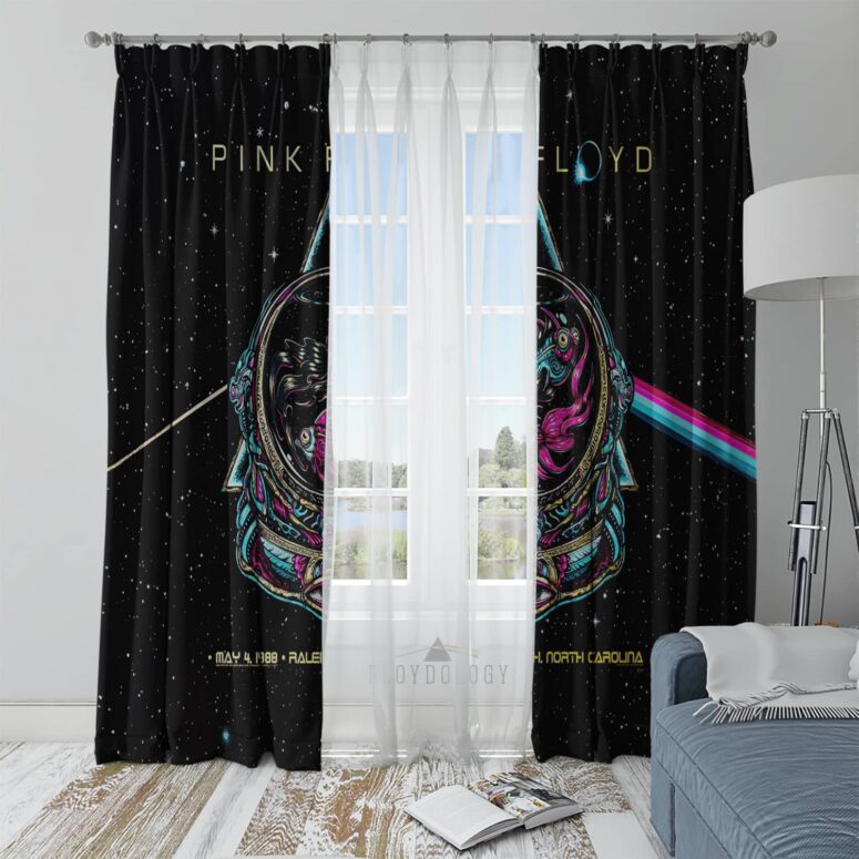 May 4th 1988 Raleigh North Carolina Sparkle Foil Variant - Pink Floyd Window Curtains May 4th 1988 Raleigh North Carolina Sparkle Foil Variant - Pink Floyd Window Curtains
