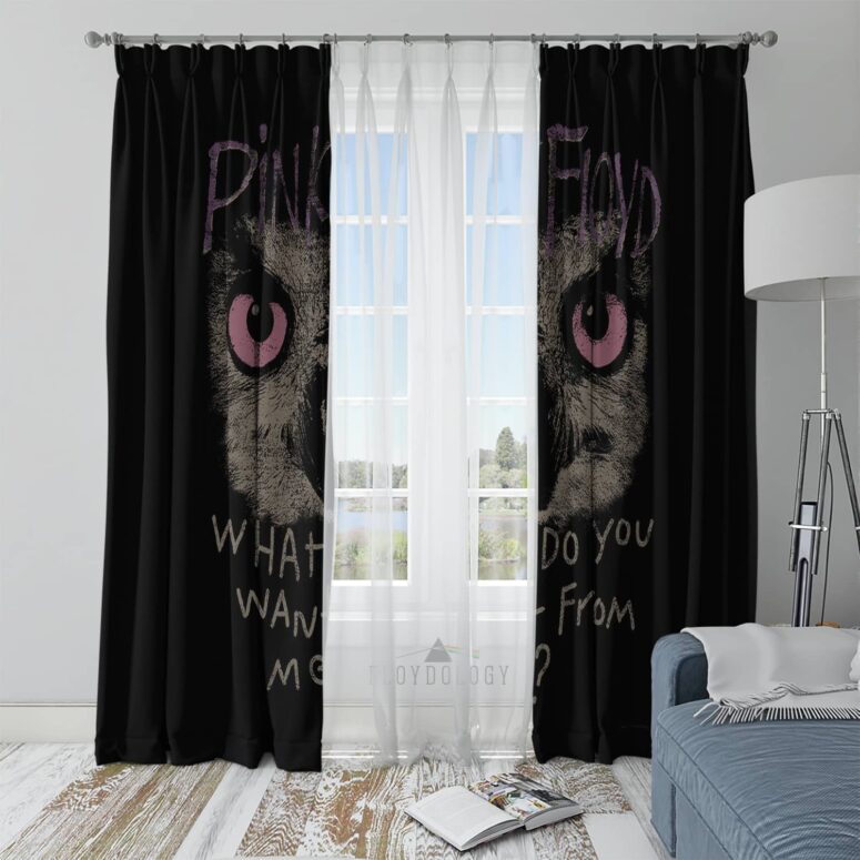 Owl What Do You Want From Me - Pink Floyd Window Curtains Owl What Do You Want From Me - Pink Floyd Window Curtains