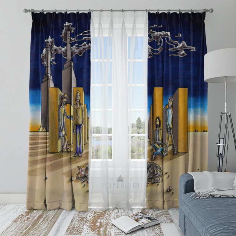 Shine on you Crazy Diamond Digital Painting - Pink Floyd Window Curtains Shine on you Crazy Diamond Digital Painting - Pink Floyd Window Curtains