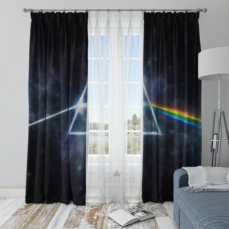 The Dark Side Of The Moon Prism ArtWork - Pink Floyd Window Curtains