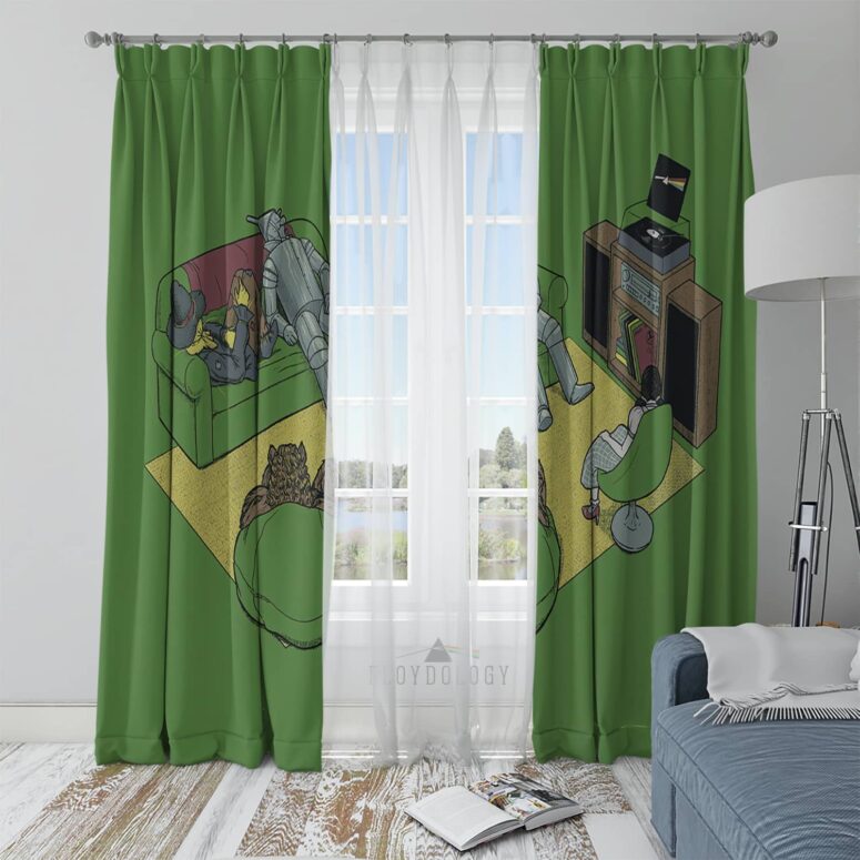 Wizard Of Oz Listen to Dark Side Of The Moon - Pink Floyd Window Curtains Wizard Of Oz Listen to Dark Side Of The Moon - Pink Floyd Window Curtains