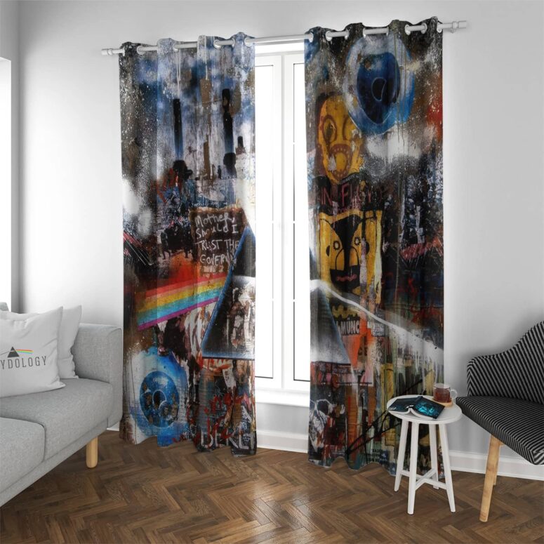 Album Cover Collage DSOTM Pulse The Wall - Pink Floyd Window Curtains