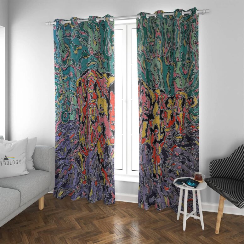 Atom Heart Mother Psychedelic Painting - Pink Floyd Window Curtains
