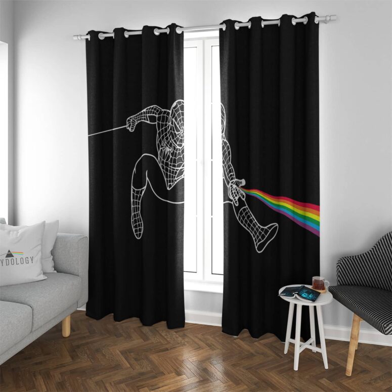 Dark Side Of Spiderman Pink Floyd - Pink Floyd Window Curtains