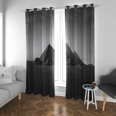 Dark Side Of The Moon Anniversary Pyramids 1973 - Pink Floyd Window Curtains