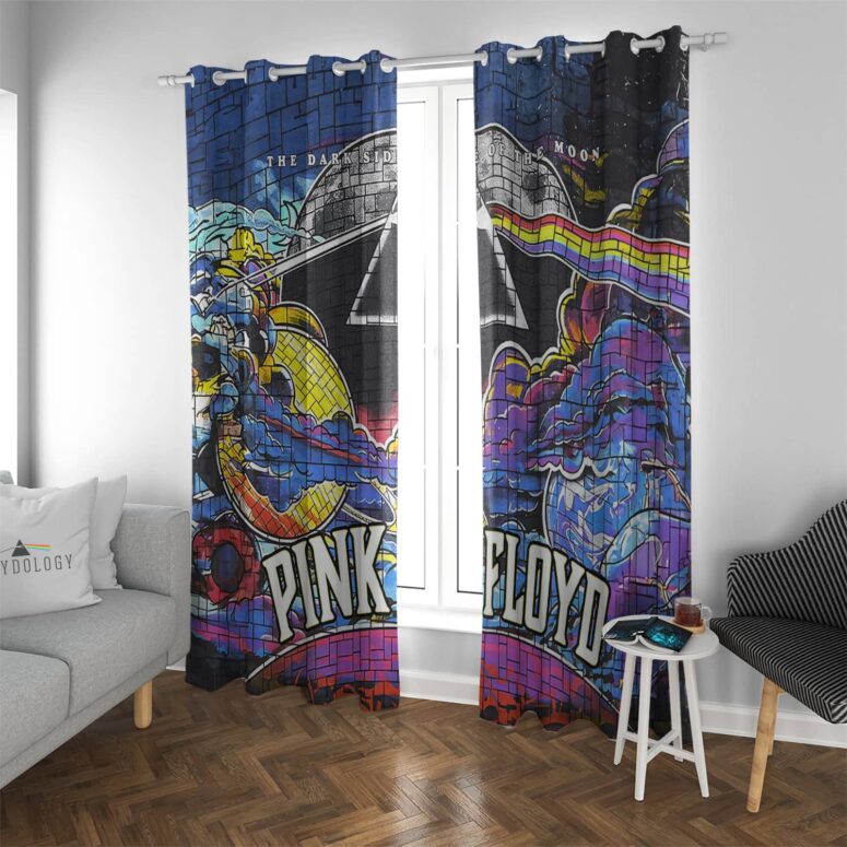 Dark Side Of The Moon The Wall Brick Art - Pink Floyd Window Curtains Dark Side Of The Moon The Wall Brick Art - Pink Floyd Window Curtains