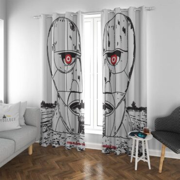 Division Bell Digital Drawing Art - Pink Floyd Window Curtains