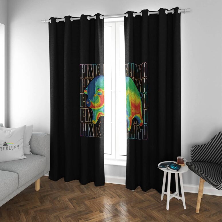 Hologram Psychadelic Floating Pigs Animals - Pink Floyd Window Curtains Hologram Psychadelic Floating Pigs Animals - Pink Floyd Window Curtains