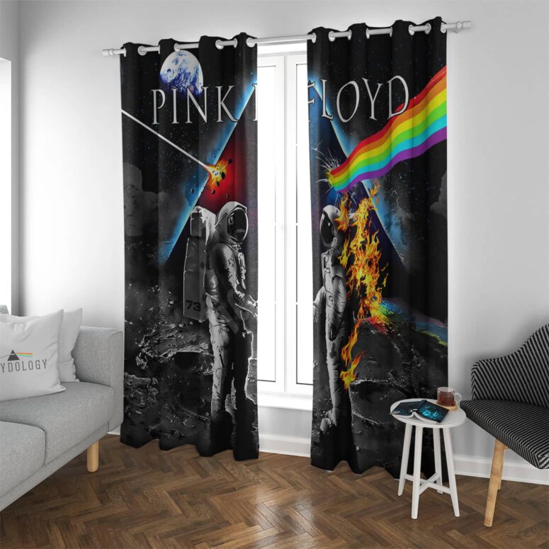 Wish You Were Here DSOTM Astronaut Handshake - Pink Floyd Window Curtains