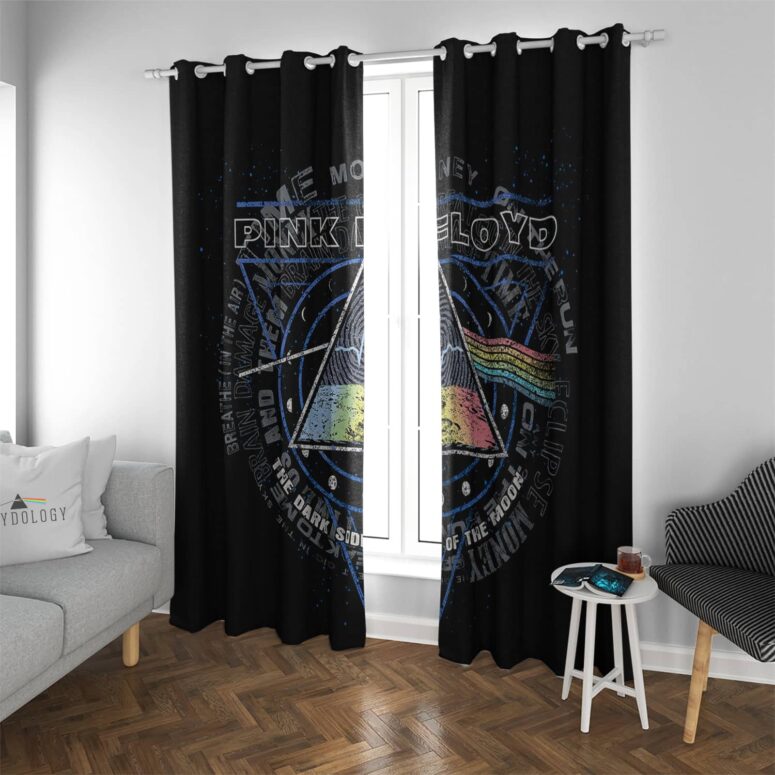 Moon Phase Dark Side of the Moon - Pink Floyd Window Curtains