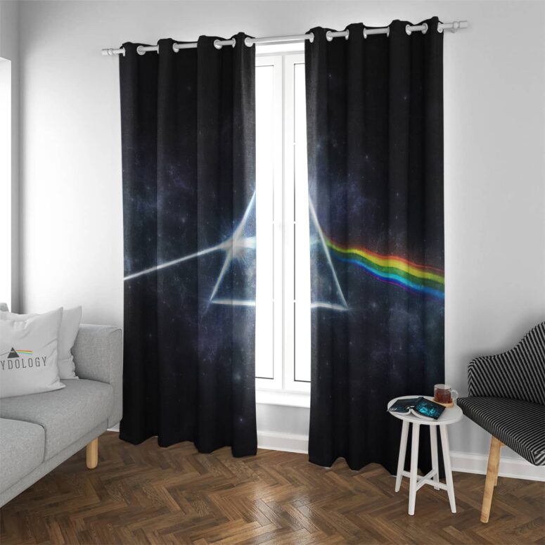 The Dark Side Of The Moon Prism ArtWork - Pink Floyd Window Curtains