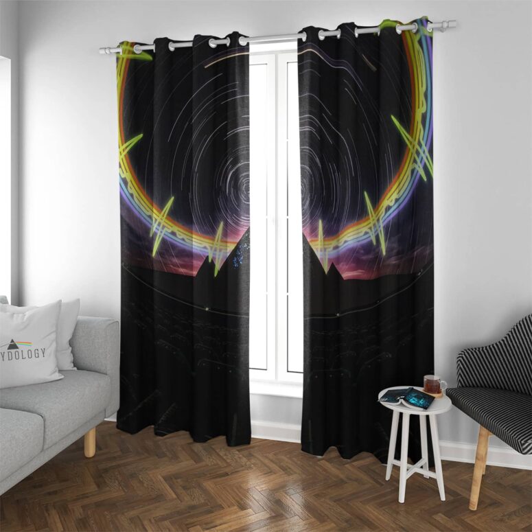 The Dark Side Of The Moon Pyramid Night Sky - Pink Floyd Window Curtains The Dark Side Of The Moon Pyramid Night Sky - Pink Floyd Window Curtains