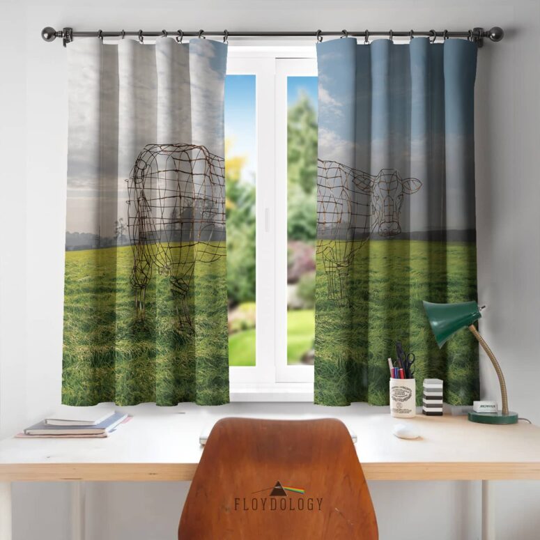 Atom Heart Mother 40th Anniversary Why A Cow - Pink Floyd Window Curtains
