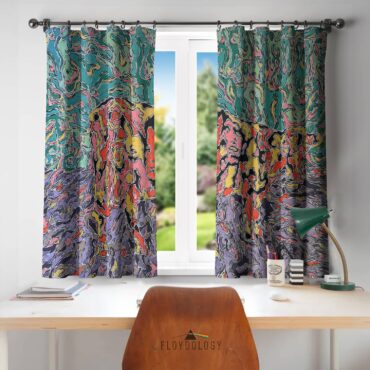 Atom Heart Mother Psychedelic Painting - Pink Floyd Window Curtains
