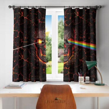 Dark Side Of Skull - Pink Floyd Window Curtains