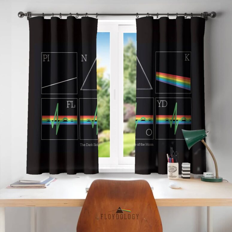 Dark Side Of The Moon 50th Prism Heart Beat - Pink Floyd Window Curtains