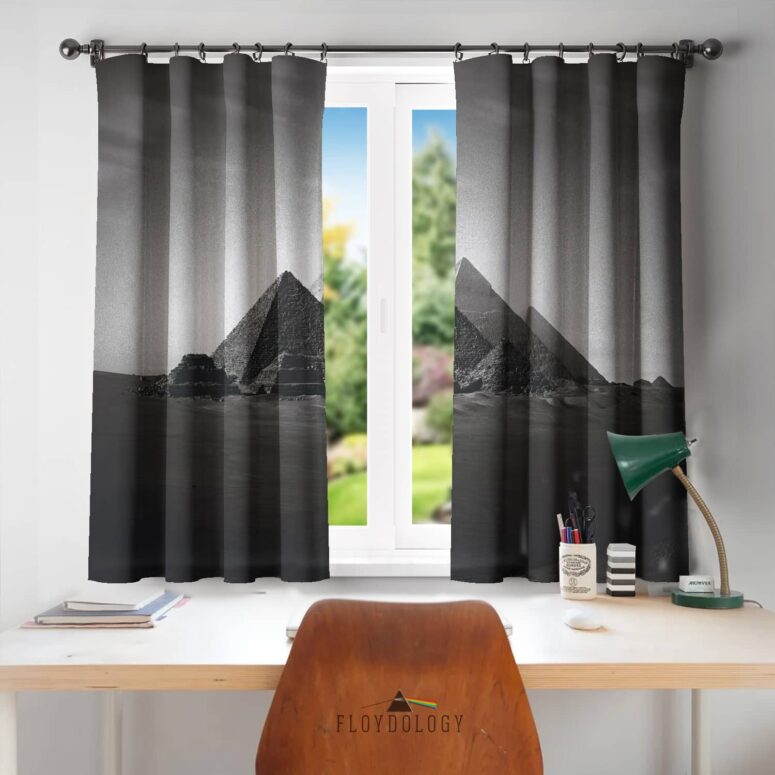 Dark Side Of The Moon Anniversary Pyramids 1973 - Pink Floyd Window Curtains Dark Side Of The Moon Anniversary Pyramids 1973 - Pink Floyd Window Curtains