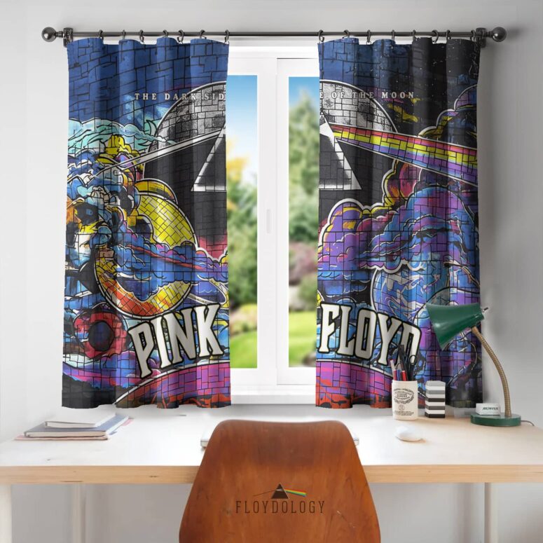 Dark Side Of The Moon The Wall Brick Art - Pink Floyd Window Curtains Dark Side Of The Moon The Wall Brick Art - Pink Floyd Window Curtains