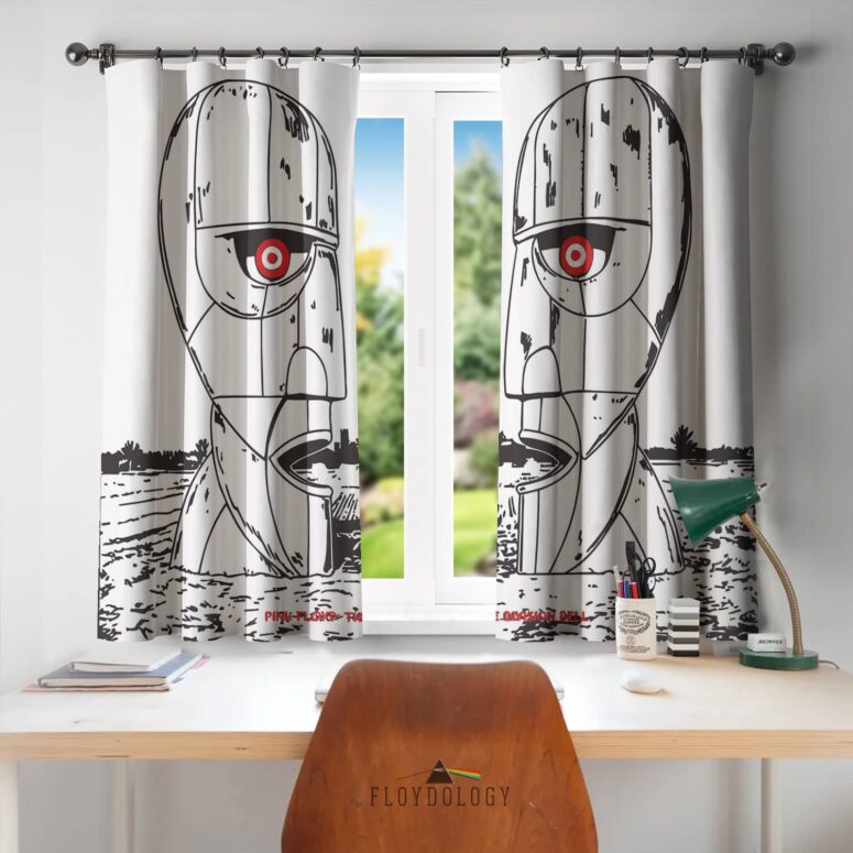 Division Bell Digital Drawing Art - Pink Floyd Window Curtains
