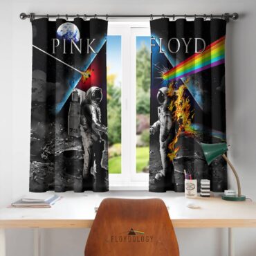 Wish You Were Here DSOTM Astronaut Handshake - Pink Floyd Window Curtains