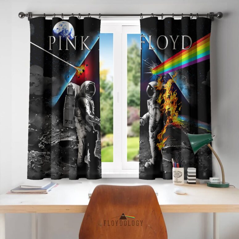 Wish You Were Here DSOTM Astronaut Handshake - Pink Floyd Window Curtains